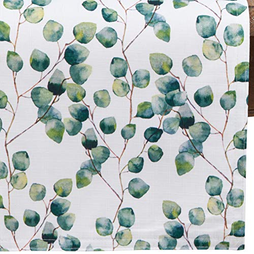 SARO LIFESTYLE Eucalyptus Leaf Table Runner, Eucalyptus, 16"x72"