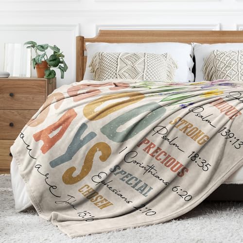SteadStyle Christian Gifts for Women Birthday - Inspirational Floral Throw, Religious Birthday Gift for Women, Christian B...