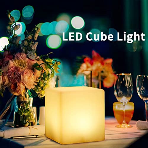 Borelor LED Cube Light, 4-Inch Rechargeable & Remote Control Mood Lamp, 16 Color Changing Glowing Night Light, Dimmable De...