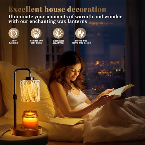 WarmEmbrace Candle Warmer Lamp with Adjustable Height& & Timer Dimmable Light, Gifts for Mom Women, House Warming Gifts Ne...
