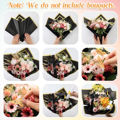 113 Pcs 2026 Graduation Money Bouquet Kit for Her, DIY Cash Flower Gift Set, Graduation Money Bouquet Supplies with 3D But...