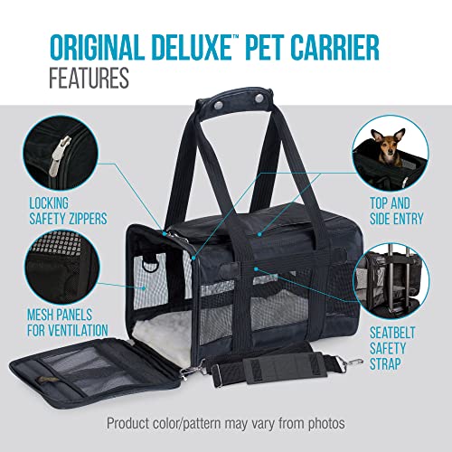 Sherpa Original Deluxe Travel Pet Carrier, Airline Approved - Black, Large