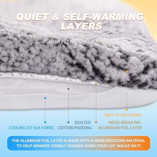 Dog Cooling Mat, Self Warming Cat Bed, Reversible Warm & Cooling Cat Bed, Winter Warm Cat Pad & Summer Cooling Cat Mat for...