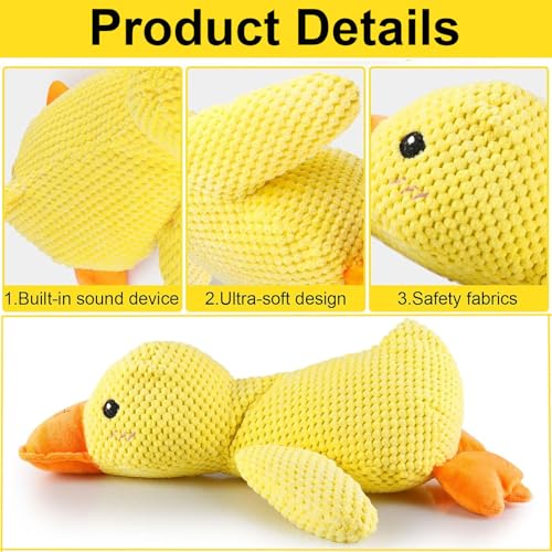 Mellow Dog Calming Duck, 2025 New Yellow Duck Dog Toy, The Mellow Ducks Calming Pillow, Dogs Ducks Toy with Quacking Sound...