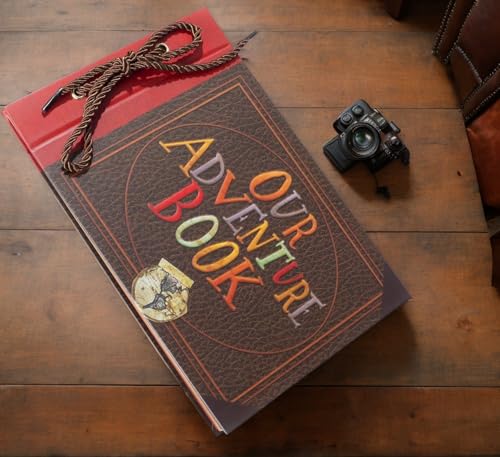 Scrapbook Photo Album,Our Adventure Book, Embossed Words Hard Cover Movie Up Travel Scrapbook for Anniversary, Wedding, Tr...
