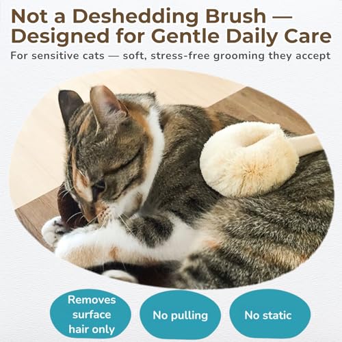 Wablade Cat Brush, Gentle Grooming Brush for Sensitive Cats & Kittens – Soft Grooming & Massage, Gently Removes Loose Surf...
