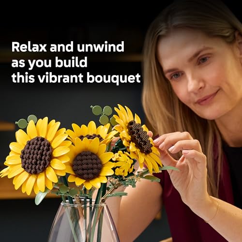 LEGO Botanicals Sunflower Bouquet Building Set for Adults, Ages 18+ - Gifts for Mothers Day - Artificial Flowers for Home ...