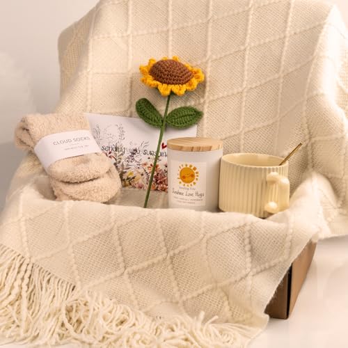 Anforsun Sending Sunshine Sunflower, Thinking of You Care Package Unique Gift Baskets for Women, Best Friend Birthday and ...