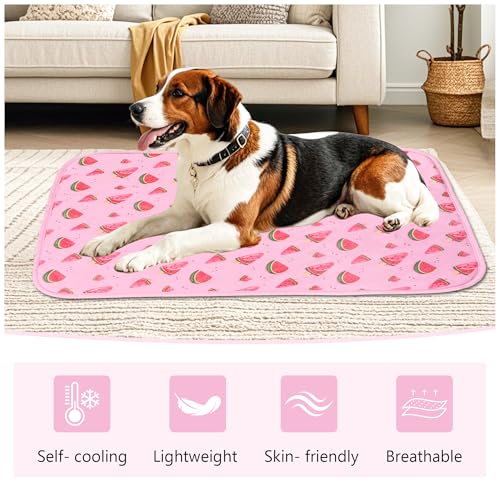 DELIFUR Cat Cooling Mat- Pet Cooling Mat Outdoor for Dogs Ice Pad for Kitten Cat Puppy Machine Washable (Small, Pink Water...