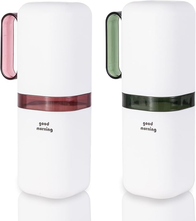 Travel Toothbrush Holder,Toothbrush Holder and Rinse Cup with Handle Toothbrush Travel Case,Multifunctional Toothbrush Cu...