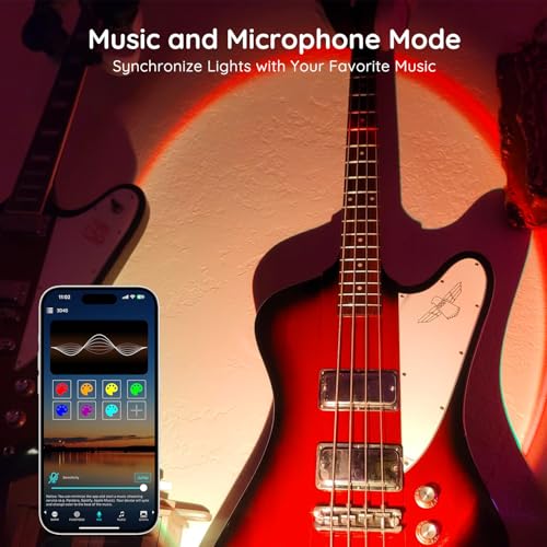 Neroupe Sunset Lamp Projector with APP Control Multicolor Changing Led Lights for Room, 360 Degree Rotation Sunlight Lamp ...