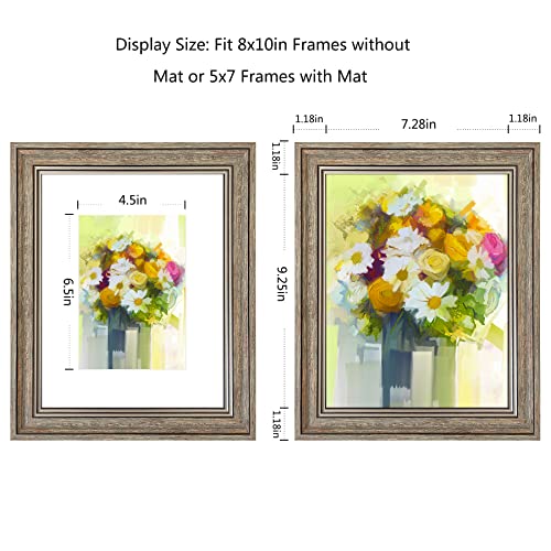 LUCKYLIFE 8x10 Picture Frame Set of 4, Rustic Farmhouse Picture Frames for Table or Wall Hanging