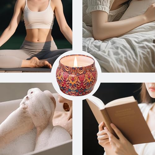 Topadorn 4 Pack Scented Candles Gift Set, Soy Wax Aromatherapy Candles for Home, Relaxation, Meditation, Yoga, Spring Hous...