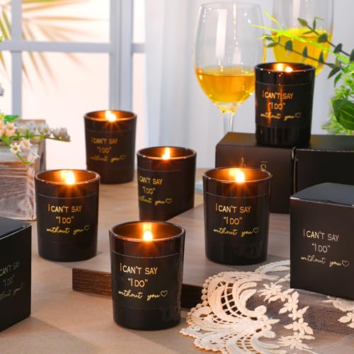 Threlaco 6 Pcs Bridesmaid Proposal Gifts I Can't Say I Do Without You Candles Bridesmaid Gifts Natural Soy Wax Candles wit...