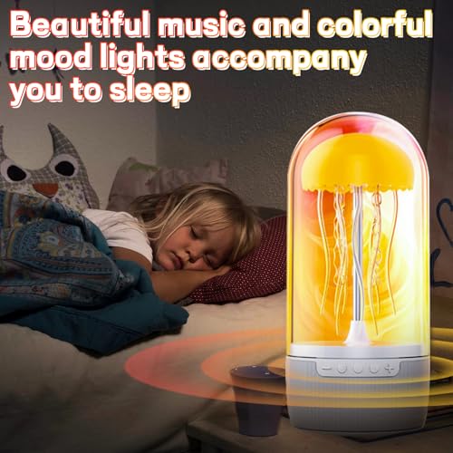 Jellyfish Bluetooth Speaker Lamp for Kids Teens Adults, Color Changing LED Night Light with 7 Dynamic Modes, Portable Wire...