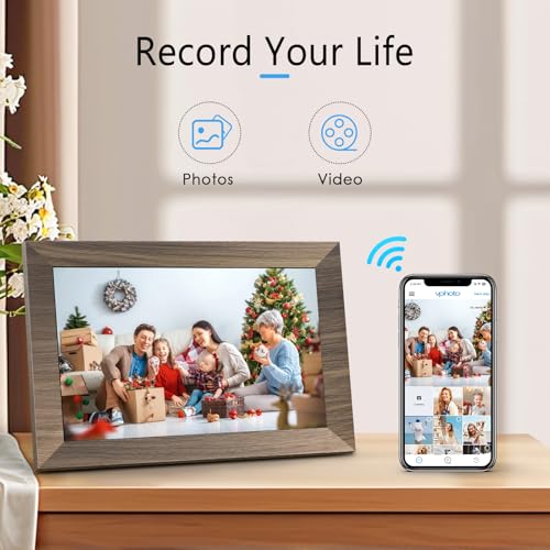 Canupdog 10.1 WiFi Digital Picture Frame, IPS Touch Screen Smart Cloud Digital Photo Frame with 16GB Storage, Wall Mountab...
