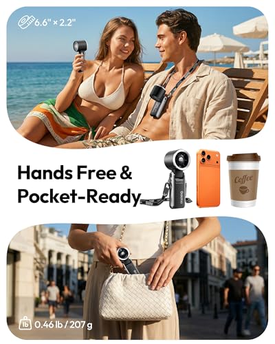 Gaiatop Portable Handheld Turbo Fan, 15 Hrs Cooling, 180° Foldable 4-in-1 Hand Held Fans, 6-Speed (1-100) Personal Mini Ha...