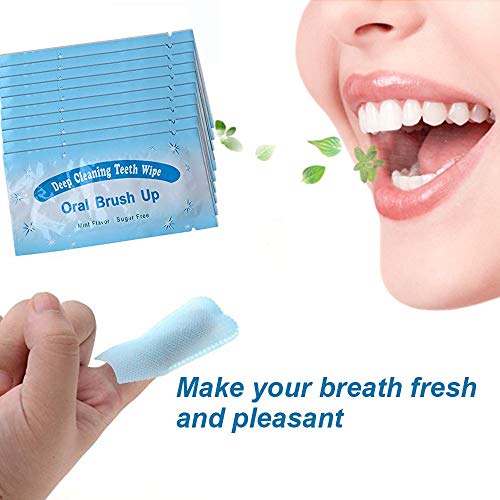 UNIQUE2U 100pcs Disposable Textured Deep Cleaning Teeth Wipes Finger Brush Oral Brush Clean Wipes
