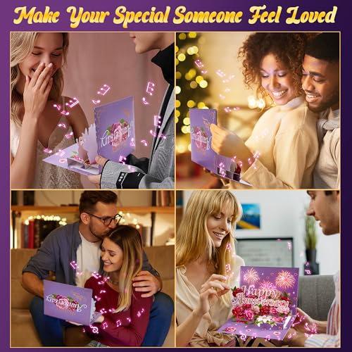 Airpark Anniversary Card with Music & Lights, 3D Pop Up Happy Anniversary Cards for Him Her Husband Wife Men Women, Ideal ...