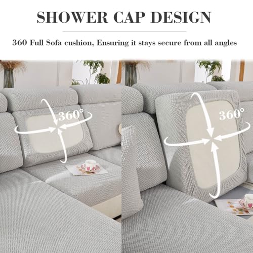 Disayu Couch Cushion Covers for Sectional Sofa, Sectional Couch Covers for Furniture, Sofa Covers Washable Stretch Sofa Sl...