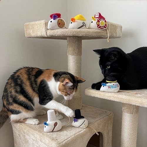 SPOT Mice at Work Cat Toys, Catnip Filled Plush Mice for Indoor Cats, Lightweight Toy Mice with Career Designs, for Single...