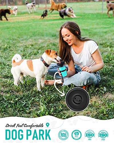 lesotc Dog Water Bottle, Portable Water Dispenser with Bowl, Leak Proof Pet Travel Squeeze Bottle, Puppy Essentials Dog St...