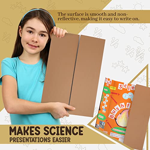 White Trifold Presentation Board 36" x 48" (Pack of 2) Self-Adhesive Science Subtitles Included - Display Exhibition Board...