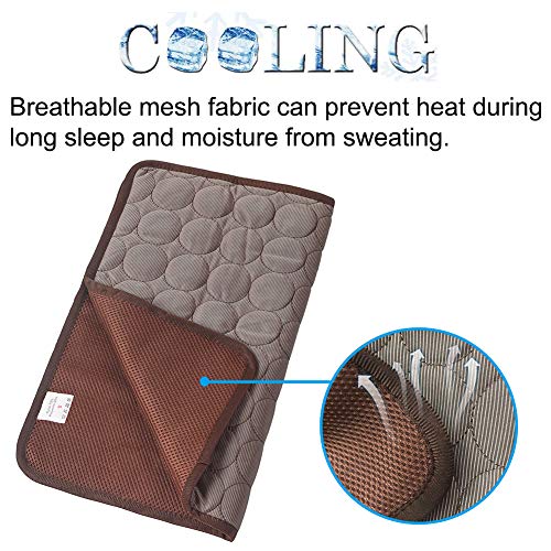 Coppthinktu Cooling Mat for Dogs Summer Dog Pad for Small Medium Large Dogs Cats, Pet Ice Silk Blankets Sleeping Mat, Outd...