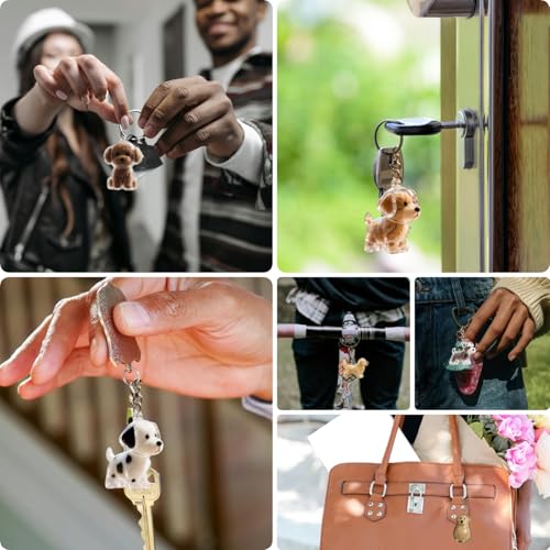 Dog Hair Collector Keychain Charm Memorial Storage Box, Dog Shape Pet Hair Memorial Bottle, DIY Pet Furs Collection Capsul...