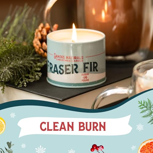 Santa's Naturals Fraser Fir Christmas Mini Candles Gift Set for Holidays, Fresh Cut Tree Scent, Soy & Beeswax Blend, 3.5 o...