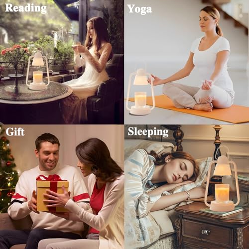 Dekukar Candle Warmer Lamp with Timer for Jar Candle, 4 Level Dimmable, Electric Wax Melt Warmer with 2 Bulbs, Vintage Dec...
