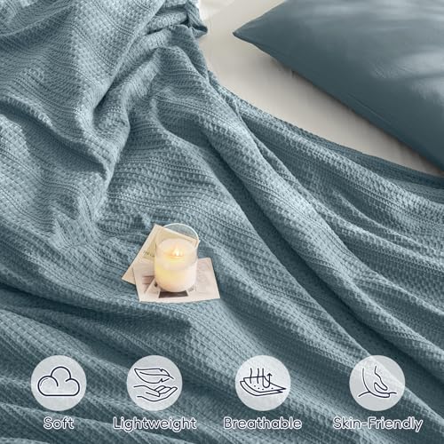 PHF Lightweight Waffle Weave Blanket King Size 104"x 90", Soft Woven Summer Blanket for Hot Sleepers - Aesthetic Home Deco...