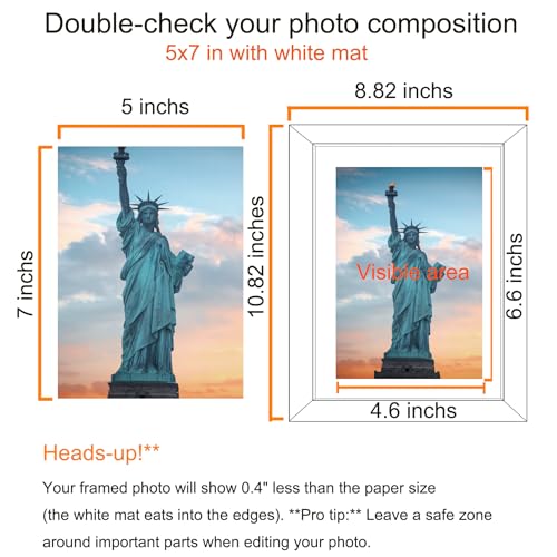 SESEAT 8x10 Picture Frame Set of 10, Display Pictures 5x7 with Mat or 8x10 Prints without Mat, Wall Mounting or Tabletop,B...