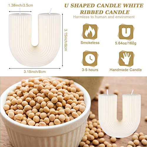 Tondiamo U Shaped Candle Ribbed Soy Wax Scented Decorative Candles Minimalist Geometric Shaped Bougie Cool Aesthetic Bougi...