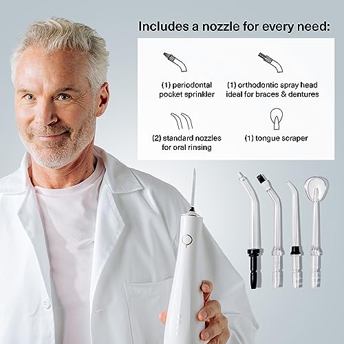 Boka Advanced Water Flosser for Teeth Cleaning, Gums & Braces w/Travel Bag - 3 Pressure Setting, Cordless Rechargeable Flo...