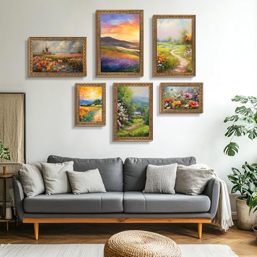Golden State Art, 11x17 Inch Poster Frame Ornate Bronze, Horizontal and Vertical Wall Display, With Real Glass