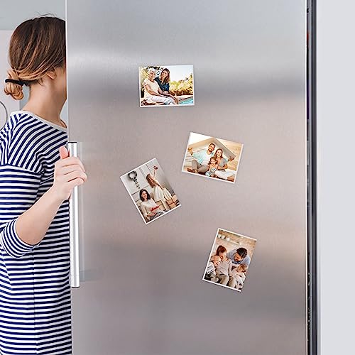 vivinin Magnetic Picture Frame, 12 Pack Magnetic Frame Reusable, Magnetic Photo Frames for Refrigerator 4x6” With White Bo...