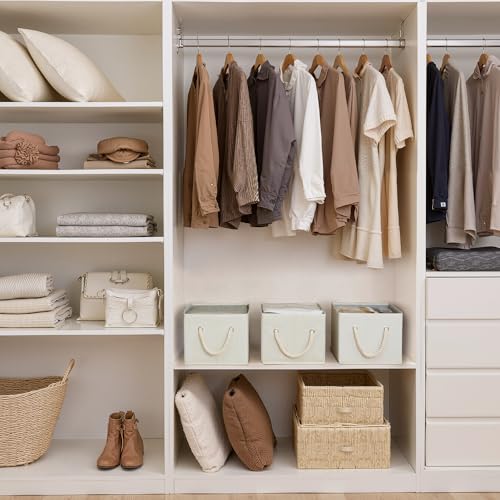 StorageWorks Storage Baskets for Shelves, Fabric Storage Bins, Closet Organization and Storage Basket, Foldable Organizer ...