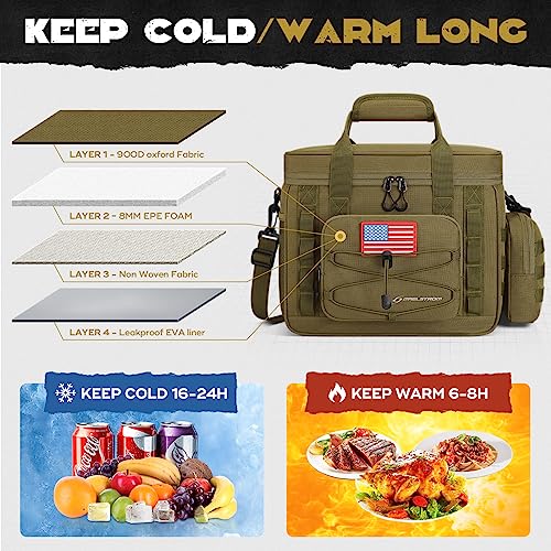 Maelstrom Tactical Lunch Box, Insulated Lunch Bag for Men, Large Durable Leakproof Cooler Bag with Detachable MOLLE Bags, ...