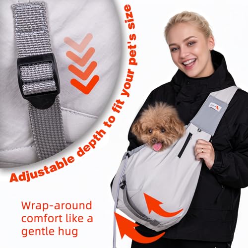 Dog Carrier Sling,Dog Carriers for Small Dogs & Cats Up to 20lbs,Puppy Carrying Backpack Pet Purse with Pockets,Adjustable...