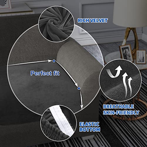 MAXIJIN Velvet Stretch Couch Cushion Covers Soft Sofa Cushion Cover Replacement Sofa Seat Cushion Slipcovers Furniture Pro...