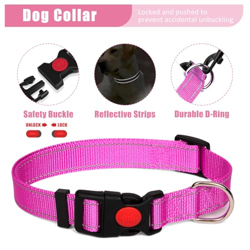 YXFDOYT No Pull Dog Harness Adjustable Collar & Leash Set - Dog Halter Harnesses Collapsible Bowls & Poop Bag Dispenser Mu...