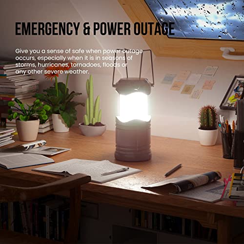 Lichamp LED Camping Lantern, 4 Pack Battery Powered Flashlight for Power Outages, Portable Collapsible Hanging Light Essen...