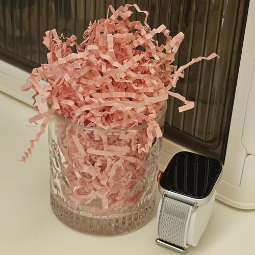 GoooodGift - 3 oz - Pink - Crinkle Cut Paper Shred Filler for Gift Wrapping, Gift Box Stuffing Birthdays, Basket Filling M...
