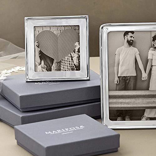 Mariposa Signature 4X4 Frame | Silver | Brillante | Frames | Decorative Photo Frames | Recycled SANDCAST Aluminum | Handma...