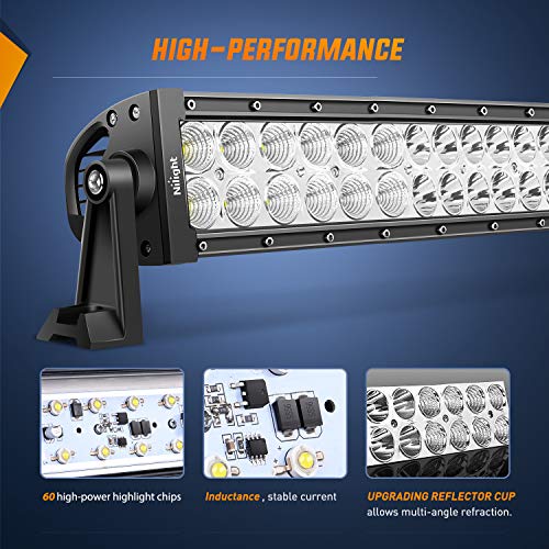 Nilight LED Light Bar 32 Inch 180W 12600LM Spot Flood Combo Driving Lamp Roof Bumper Off Road Work Pods for Van Camper Wag...