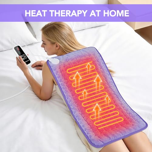 Heating Pad for Back Pain Relief - 33"x17" Extra Large Electric Heat Pad,6 Heat Settings &4 Auto Off, Machine Washable,Ove...