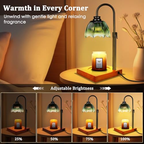YGS-Tech Candle Warmer Lamp with Timer Dimmer, Height Adjustable Candle Warmer Lamp for Jar Candles, Birthday Gifts for Wo...
