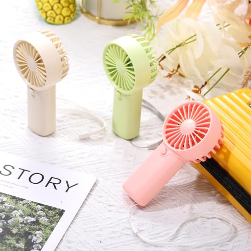 Rossesay 12 Pcs Mini Portable Fan Handheld Battery Operated Portable Small Personal Fans for Summer Beach Indoor Outdoor T...