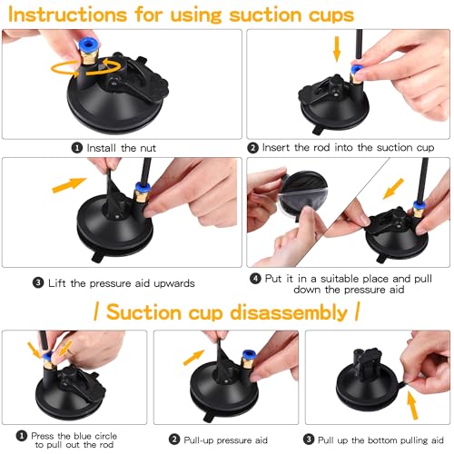 Soarer 4-in-1 Interactive Cat Feather Toys,12Pcs Durable Fishing Pole Cats Feathers Toy Replacements,Enhanced Suction Cup ...